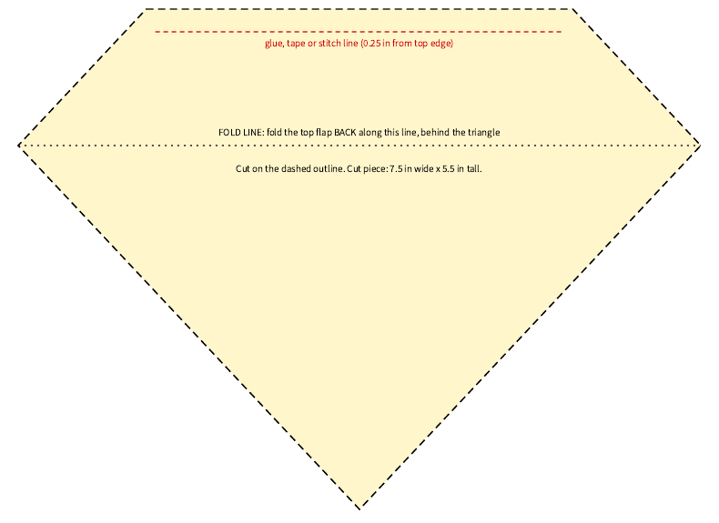 Yellow bandana cutting template